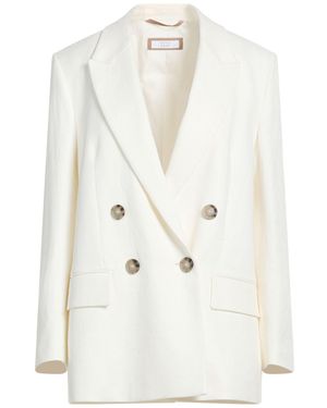 Peserico Easy Ivory Blazer Linen, Viscose, Elastane - White