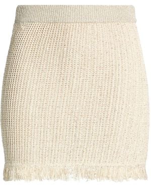 Akep Ivory Mini Skirt Cotton, Polyester, Viscose, Metallic Fibre - Natural