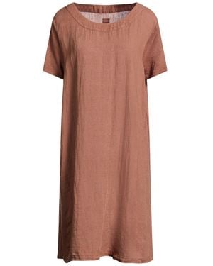 120% Lino Mini Dress Linen - Brown