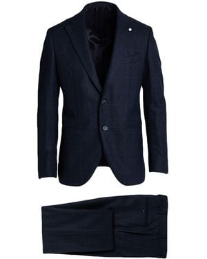 Luigi Bianchi Suit Wool, Virgin Wool, Elastane - Blue