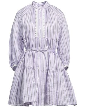 Sandro Linen-Blend Mini Dress - Purple