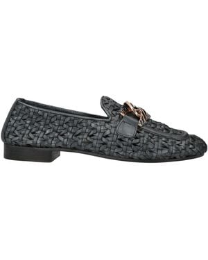 Emanuélle Vee Charcoal Loafers Leather - Grey