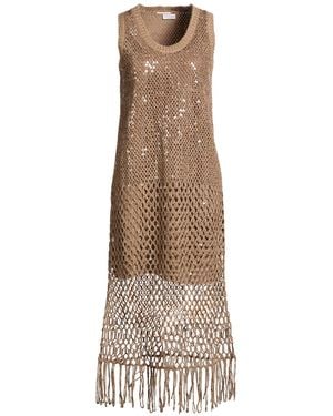 Brunello Cucinelli Midi Dress - Natural
