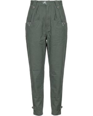 Isabel Marant Dark Pants Cotton, Cow Leather - Green