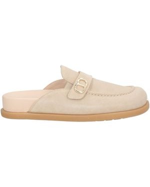 Twinset Ivory Mules & Clogs Leather - Natural