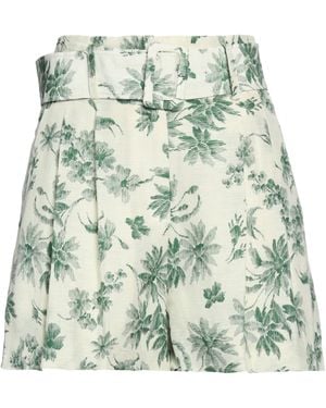 Sandro Belted Printed Linen-blend Shorts - Green