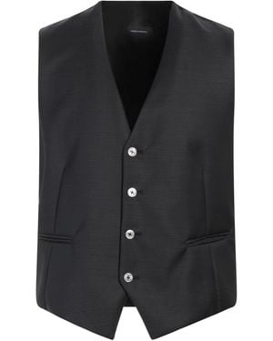 Angelo Nardelli Charcoal Tailored Vest Virgin Wool - Black