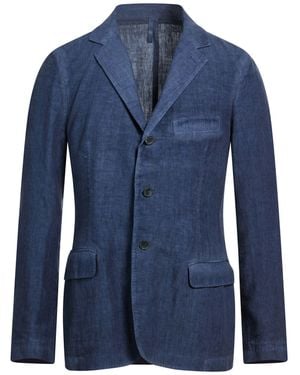 120% Lino Blazer Linen - Blue