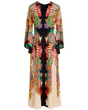 Etro Maxi Dress Silk - Green