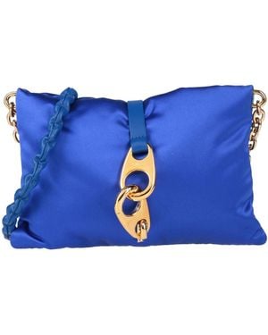 Tom Ford Cross-Body Bag Viscose, Silk, Cow Leather, Brass - Blue