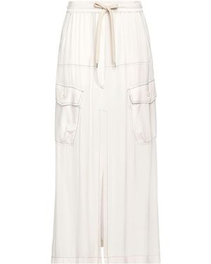 Pinko Ivory Maxi Skirt Viscose - White