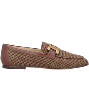 Tod's Loafers Textile Fibers, Leather - Brown