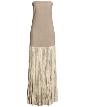 Alysi Chocolat Maxi Dress Viscose, Wool, Polyester, Elastane - Natural