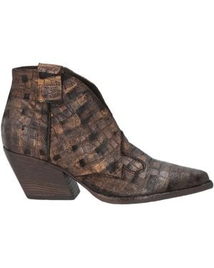 Elena Iachi Bronze Ankle Boots Leather - Brown