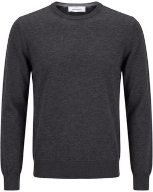 Gran Sasso Charcoal Sweater Virgin Wool - Blue