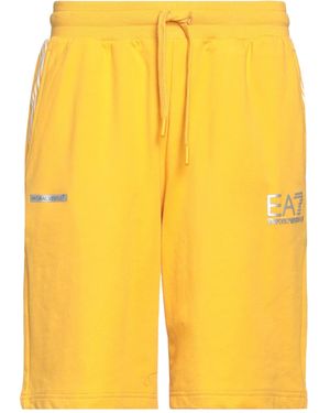 EA7 Marigold Shorts & Bermuda Shorts Cotton, Polyester, Elastane - Yellow