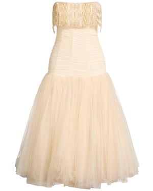 Elisabetta Franchi Midi Dress Polyamide - Natural