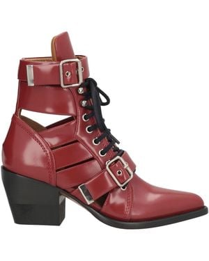 Chloé Ankle Boots - Red
