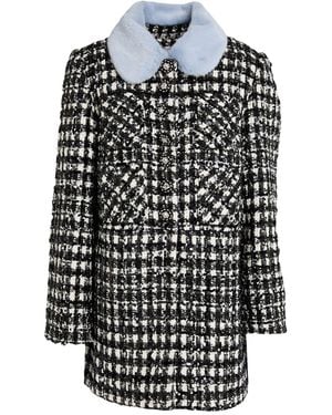 Self-Portrait Coat Polyester, Wool, Metallic Fiber, Cotton, Viscose - Black