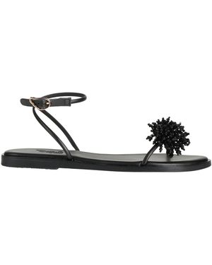 Ancient Greek Sandals Sandals Leather - Black
