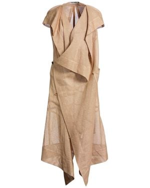Issey Miyake Overcoat & Trench Coat Paper, Ramie, Cotton - Natural