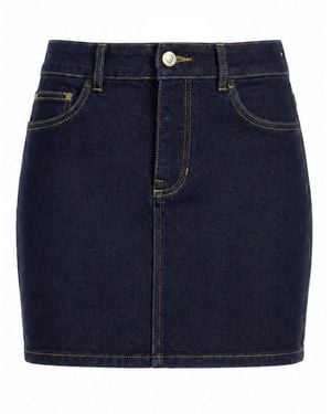 Thinking Mu Denim Skirt Cotton, Elastane - Blue