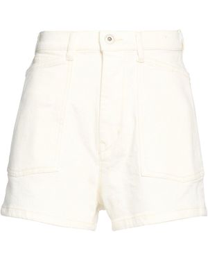 KENZO Ivory Denim Shorts Cotton, Elastane - White