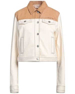 Marni Ivory Denim Outerwear Cotton, Elastane, Calfskin - Natural
