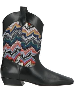Missoni Ankle Boots Leather, Textile Fibres - Black