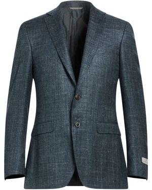 Canali Blazer Cashmere, Silk, Linen - Blue