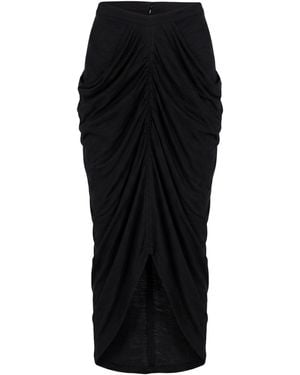 Isabel Marant Midi Skirt Polyamide, Linen, Virgin Wool - Black