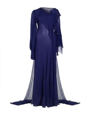 Alberta Ferretti Maxi Dress Silk - Blue