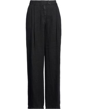 120% Lino Trousers Linen - Black