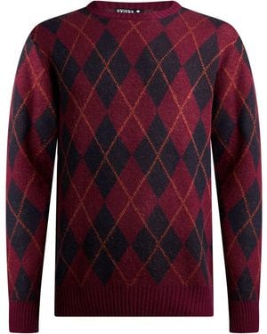 Andrea Fenzi Plum Sweater Wool, Viscose, Polyamide, Cashmere - Red