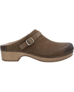 Dansko Khaki Mules & Clogs Soft Leather - Brown