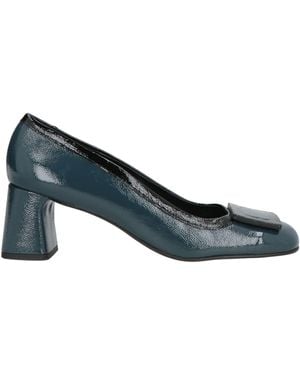 Zinda Slate Court Shoes Leather - Blue