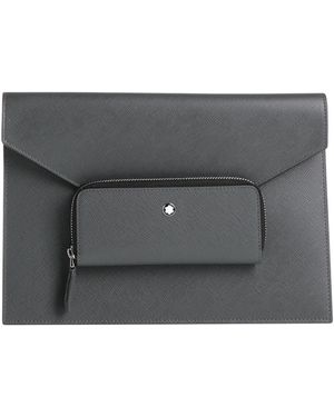 Montblanc Lead Handbag Leather - Grey
