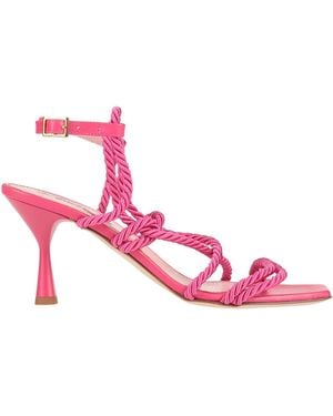 LES AMARANTI Fuchsia Sandals Textile Fibers - Pink
