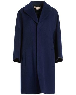 Marni Midnight Coat Virgin Wool, Mohair Wool, Calfskin - Blue