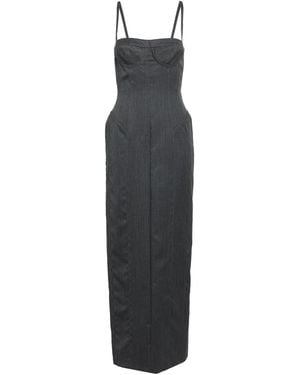 Thom Browne Maxi Dress Wool - Gray