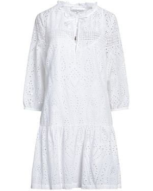 Heidi Klein Minikleid aus baumwolle mit lochstickerei und raffung - Weiß
