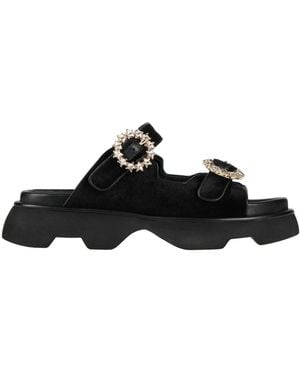 Jeannot Sandals Textile Fibers - Black