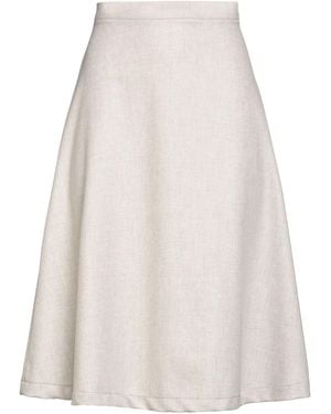 Bruno Manetti Light Midi Skirt Wool - White