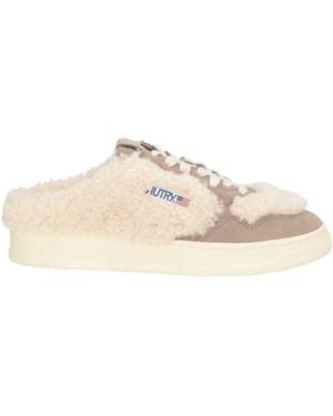Autry Taupe Trainers Leather, Shearling - Natural