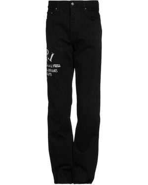 Amiri Jeans Cotton, Ovine Leather - Black