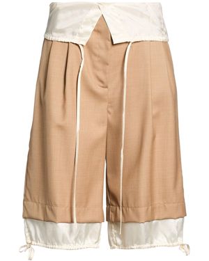 Erika Cavallini Semi Couture Light Shorts & Bermuda Shorts Virgin Wool, Viscose - Natural