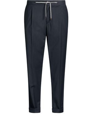 Barba Napoli Midnight Pants Virgin Wool - Blue