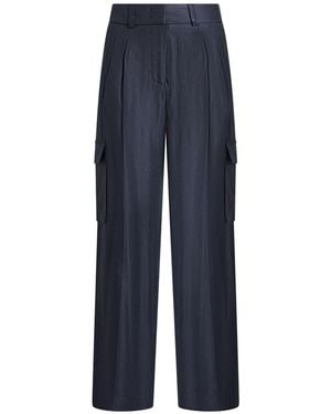 Peserico Midnight Pants Viscose, Linen - Blue