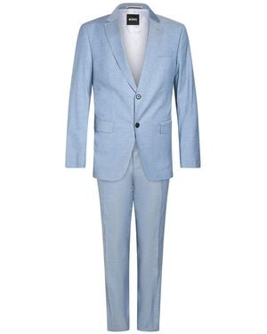BOSS Suit Virgin Wool, Viscose, Elastane - Blue