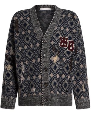 Wales Bonner Cardigan Merino Wool - Black